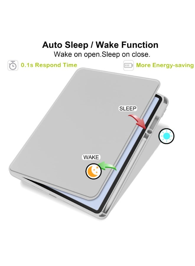 eGreen99 for Samsung Galaxy Tab S10 Plus / S9 FE Plus / S9 Plus Case Cover,Tablet Protective Case  , Acrylic 360 ° Rotating Design, Automatic Wake-up/sleep, Soft Leather，Grey - Image 4